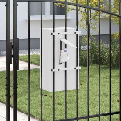 VidaXL Brievenbus met opslag met de deur wit 30 x 20 x 55 cm staal
