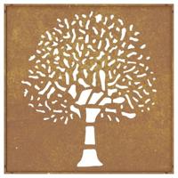 VidaXL Wanddecoratie tuin boomontwerp 55x55 cm cortenstaal - thumbnail