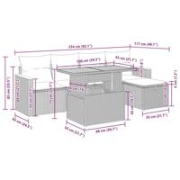 6-delige Loungeset met kussens poly rattan beige - thumbnail