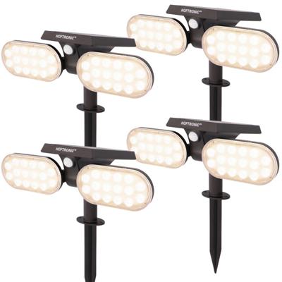 Set van 4 Pato - Solar prikspot - Bewegingssensor en schemerschakelaar - PIR - 3000K Warm wit - 2 lichtstanden - 300 Lumen - 6-12 uur brandtijd - IP65 waterdicht - Tuinspot