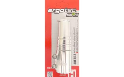 Ergotec Stuurpen verlenger ahead 3 - 1-1/8" al6061 t6 - zilver