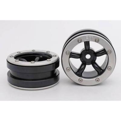 Metsafil Beadlock Wheels PT-Safari Zwart / Zilver 1.9 (2st)