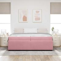 Bedframe met matras met matras Roze 200 x 200 cm Fluweel - thumbnail