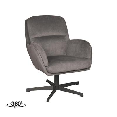 LABEL51 Draaifauteuil 'Moss' kleur Antraciet