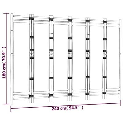 Kamerscherm 6-panelen inklapbaar 240 cm bamboe en canvas