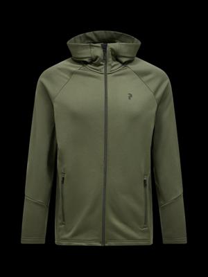 Peak Performance Rider Essentials Midlayer Zip Hood Fleece Heren Pine Needle/Pine Needle M