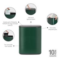 Brabantia Bo Touch Bin 2 x 30 L - Pine Green - thumbnail