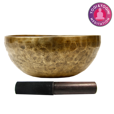 Saraswati Bronzen Klankschaal - Handgemaakt en Gegraveerd