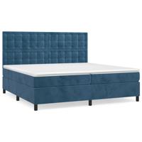 Boxspring met matras fluweel donkerblauw 200x200 cm - thumbnail
