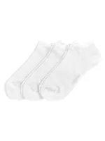 3-paar sneaker sokken - Katoenen witte en zwarte enkelsokken - thumbnail