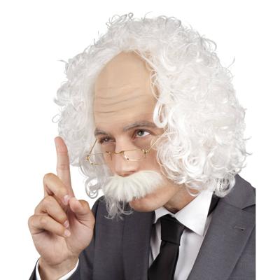 Boland Pruik einstein met snor en bril