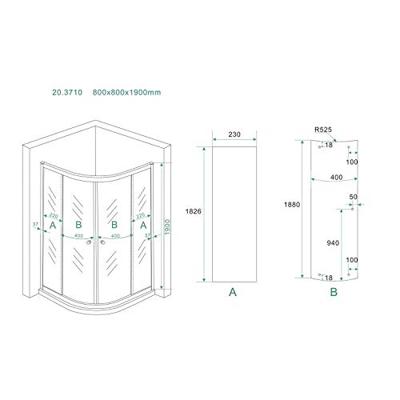 ACTIE Wiesbaden Douchecabine | Kwartrond 80x80x190cm | 5mm Helder Glas