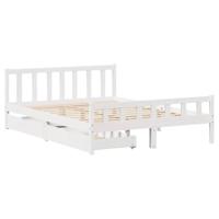 Bedframe zonder matras massief grenenhout wit 150x200 cm - thumbnail