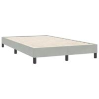 Boxspring zonder matras fluweel lichtgrijs 120x220 cm - thumbnail