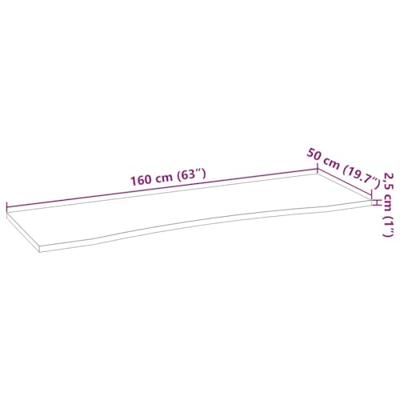 Bureaublad rechthoekig 160x50x2,5 cm onbehandeld eikenhout Bureaublad rechthoekig 160x50x2,5 cm onbehandeld eikenhout