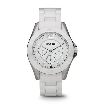 Fossil CE1004 Dameshorloge van wit keramisch kwarts Fossil CE1004 Dameshorloge van wit keramisch kwarts