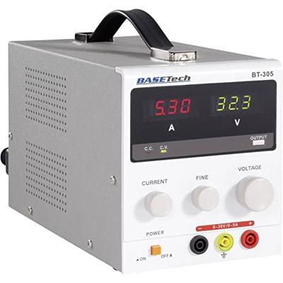 Basetech BT-305 Labvoeding, regelbaar 0 - 30 V/DC 0 - 5 A 150 W Aantal uitgangen: 1 x Basetech BT-305 Labvoeding, regelbaar 0 - 30 V/DC 0 - 5 A 150 W Aantal uitgangen: 1 x