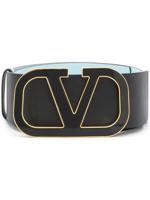 Valentino Garavani VLOGO leather belt - Black - thumbnail