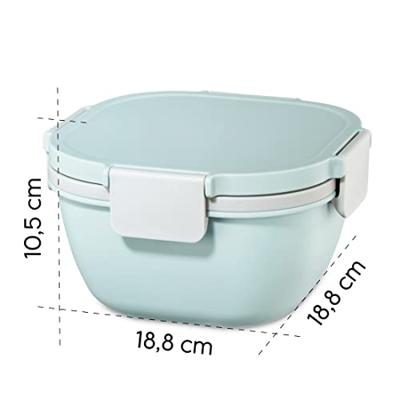 Xavax Saladebox To Go Dressingres. Topping-ged. 3 Vakken Bestek 1,4l Past.bl