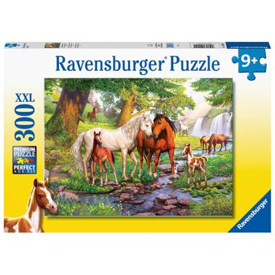 Ravensburger legpuzzel xxl wilde paarden bij de rivier, 300st. Ravensburger legpuzzel xxl wilde paarden bij de rivier, 300st.