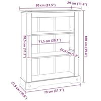 Boekenkast grenenhout met 3 planken Corona-stijl 80x29x100 cm - thumbnail