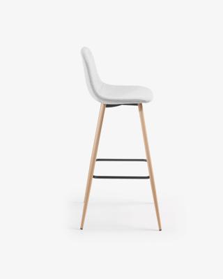 Kave Home Barkruk 'Nolite' (zithoogte 75cm), kleur lichtgrijs