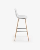 Kave Home Barkruk 'Nolite' (zithoogte 75cm), kleur lichtgrijs - thumbnail