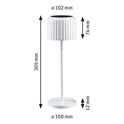 Paulmann 94879 Else Tafellamp met accu 2.5 W Warmwit Wit