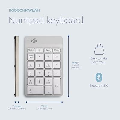 R-Go Tools Numpad Break numeriek toetsenbord Laptop Bluetooth Wit