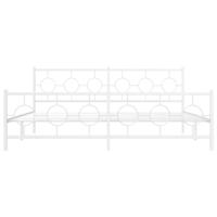 Bedframe met hoofd- en voeteneinde metaal wit 200x200 cm - thumbnail