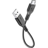 Cellularline - Power Cable 15 cm - MICRO USB - Micro-USB-kabel voor opladen en gegevensoverdracht - Zwart - thumbnail