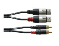 Cordial CFU 1,5 FC Audio Adapterkabel [2x XLR-bus - 2x Cinch-stekker] 1.50 m Zwart - thumbnail