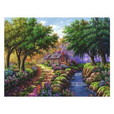 Ravensburger legpuzzel cottage bij de rivier, 1500st. Ravensburger legpuzzel cottage bij de rivier, 1500st.