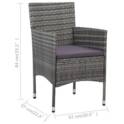 11-delige Tuinset poly rattan grijs