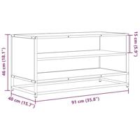 Tv-meubel 91x40x46 cm bewerkt hout en metaal zwart - thumbnail