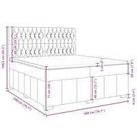 Boxspring met matras stof taupe 200x200 cm - thumbnail