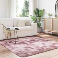 Hoogpolig vloerkleed NAVARRA 160x160 cm polyester stoffig roze - thumbnail