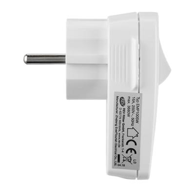 REV 0512100777 Haakse stekker met randaarde Kunststof Met schakelaar 250 V Wit IP20
