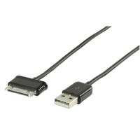 Valueline VLMP39200B1.00 USB 2.0 1 m 30-pins datakabel voor Samsung Galaxy Tab en Note - Zwart - thumbnail