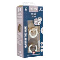 Bibs 2 Fopspeen Duo Glow In Dark Vanilla/oak - thumbnail