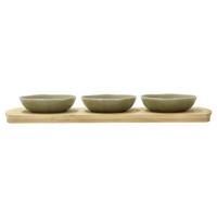 Villa Collection - Shoku - Bambooschaal met 3 dipschaaltjes Pure Green - thumbnail