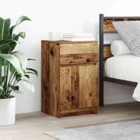Nachtkastjes 2 st 39x35x65 cm bewerkt hout oud houtkleurig - thumbnail