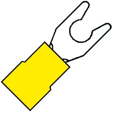 Geïsoleerde Klemvorkkabelschoen M5 voor draad 4,0-6,0 mm2 100 stuks klemko 101112