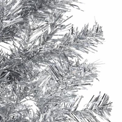 VidaXL Kunstkerstboom half met standaard smal 120 cm zilverkleurig VidaXL Kunstkerstboom half met standaard smal 120 cm zilverkleurig