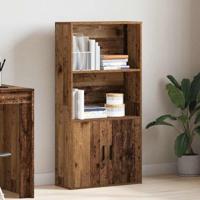 Boekenkast 60x24x120 cm bewerkt hout oud houtkleurig - thumbnail