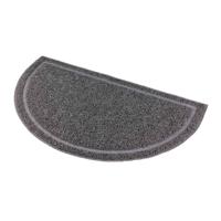 TRIXIE SCHOONLOOPMAT VOOR KATTENBAKKEN HALFROND PVC ANTRACIET 59X35 CM 2 ST - thumbnail