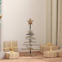 Kerstboom met standaard Bruin 60 cm Massief teakhout - thumbnail