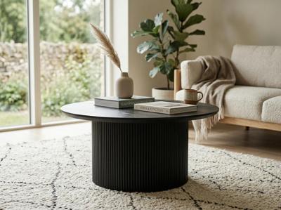 Ronde salontafel LARUSSO 80 cm donkerbruin