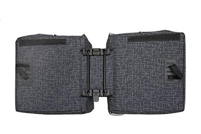 New Mondi joy dubbele fietstas - waterafstotend polyester - racktime systeem - 37x16x32cm - ivy walnut