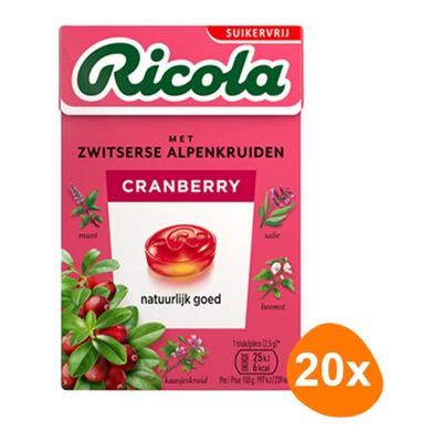 Ricola - Cranberry Suikervrij - 20x 50g